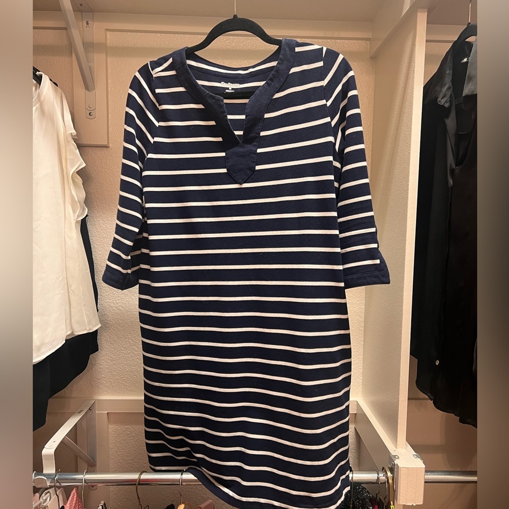 Stripped Dress Navy and White